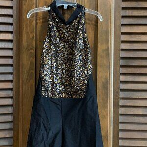 Black and Gold Revolution Dance costume (#RC20509) "Destiny", Sz child LG